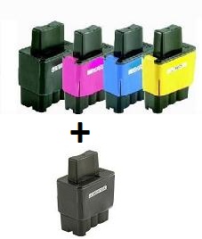Brother LC900/LC41 Compatible Ink Cartridges Set Of 5 (2 x Black & 1 x Cyan/Magenta/Yellow)